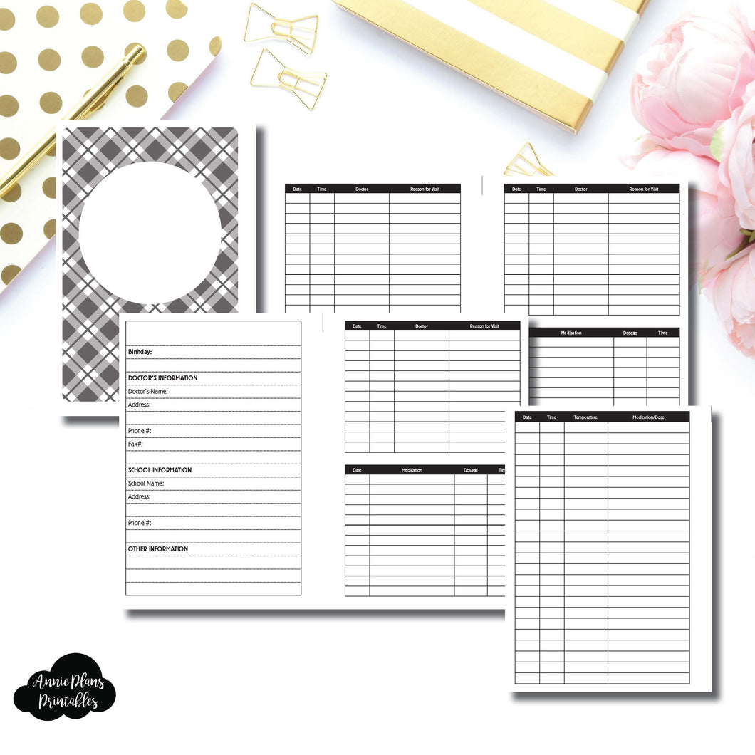 Personal Wide Rings Size | KIDS Information Printable Insert ©