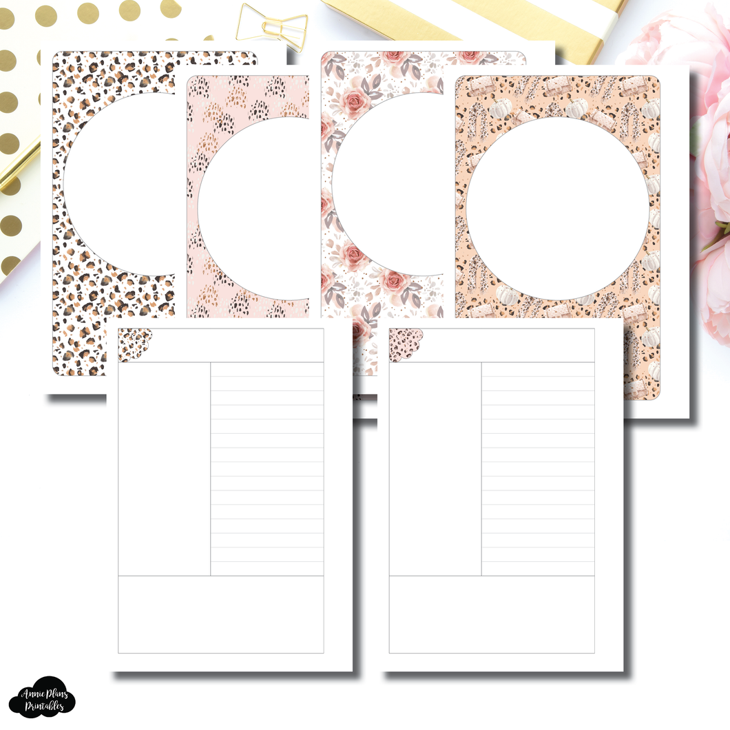 B6 Rings Size | Fall Cornell Notes Style Layout Printable Insert