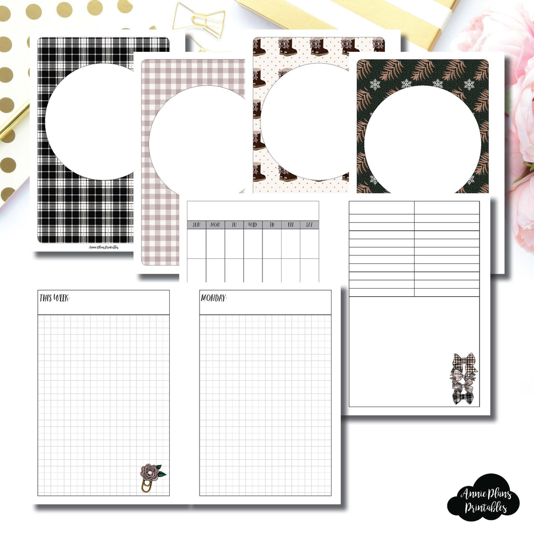 Personal Wide Rings Size | COZY Undated Daily Printable Insert ©
