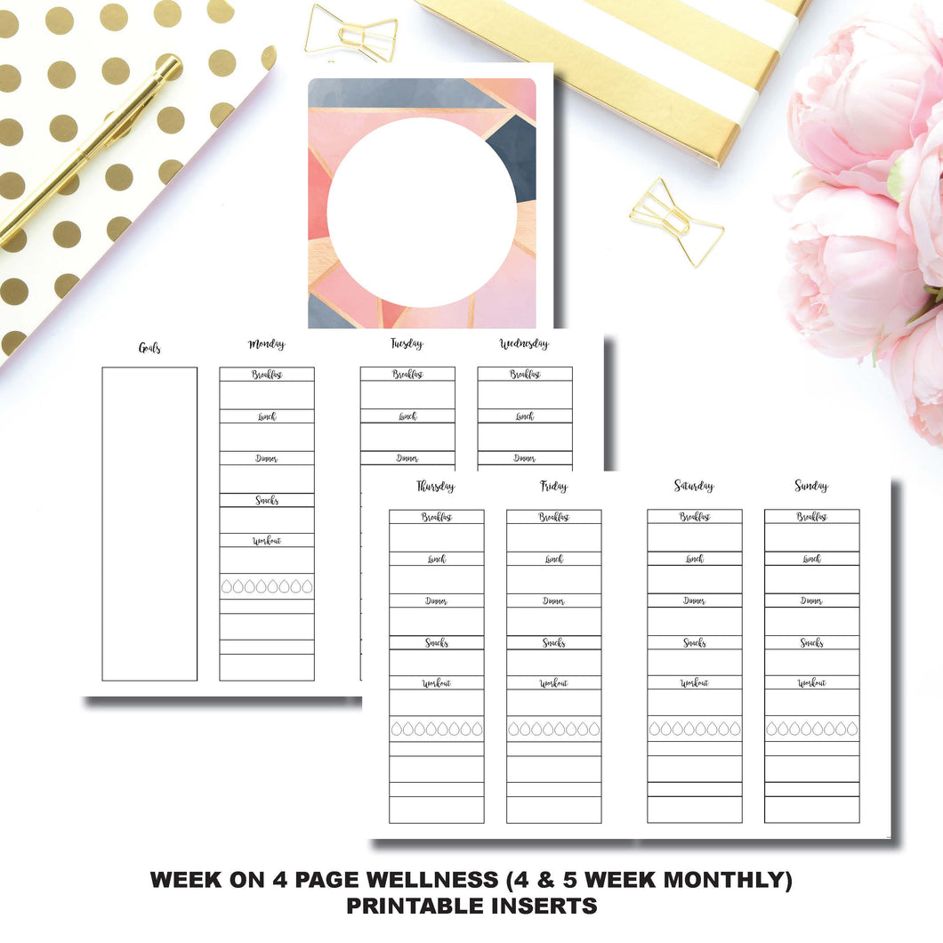 A6 Rings Size | Wellness Tracker Printable Insert ©