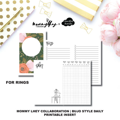 HALF LETTER RINGS Size | Mommy Lhey Collaboration Bujo Style Printable Insert©