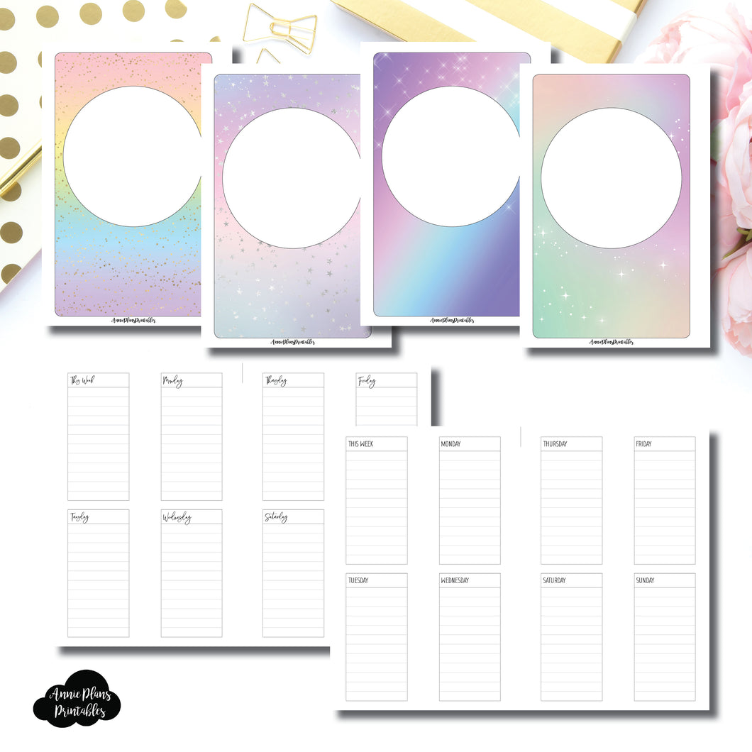 Mini HP Size | Undated Weekly Lined Vertical Printable Insert ©