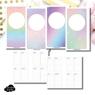Personal Rings Size | Undated Weekly Lined Vertical Printable Insert ©