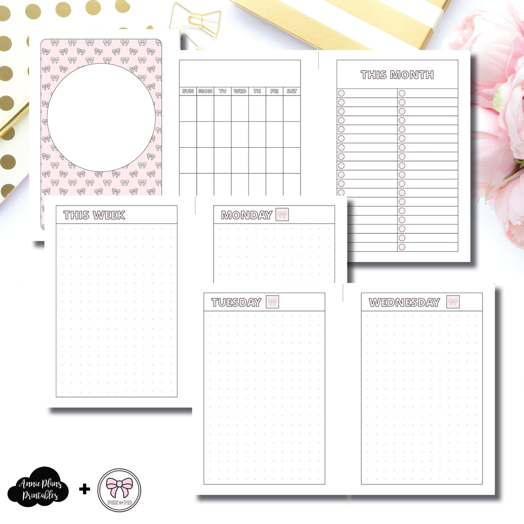Micro HP Size | Fox & Pip Undated Daily Dot Grid Collaboration Printable Insert ©