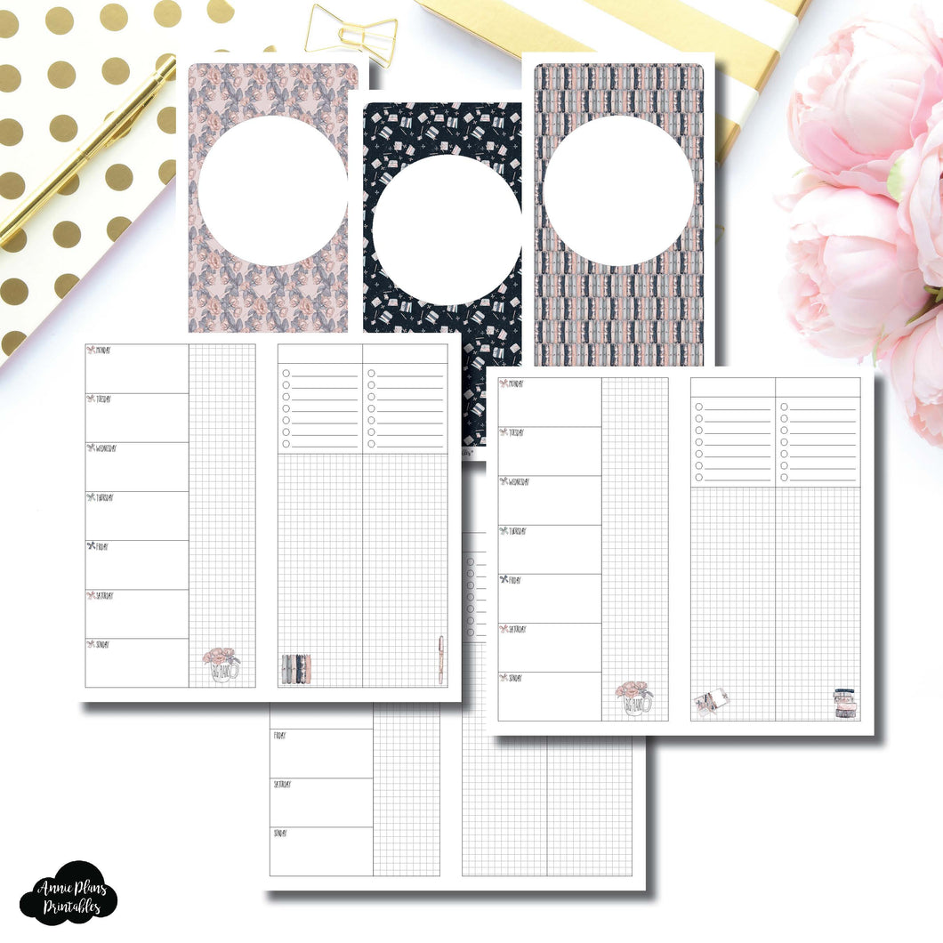 Standard TN Size | Undated Week on 2 Page Collaboration Printable Insert ©