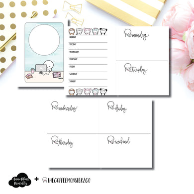 Micro HP Size | TheCoffeeMonsterzCo Collaboration Undated Week on 4 Pages Printable Insert ©