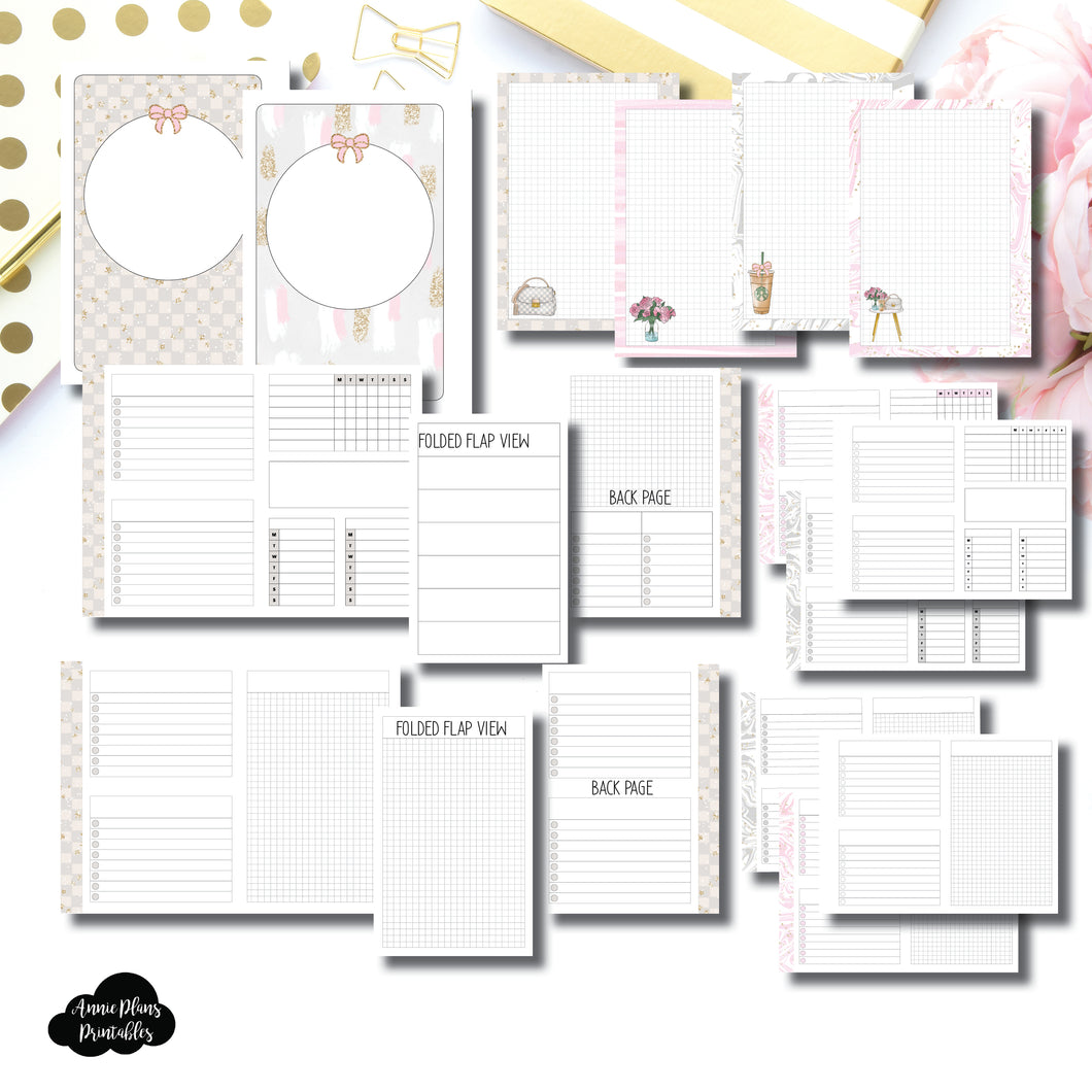 A6 Rings Size | Weekly/Grid Fold Over Bundle Printable Insert ©