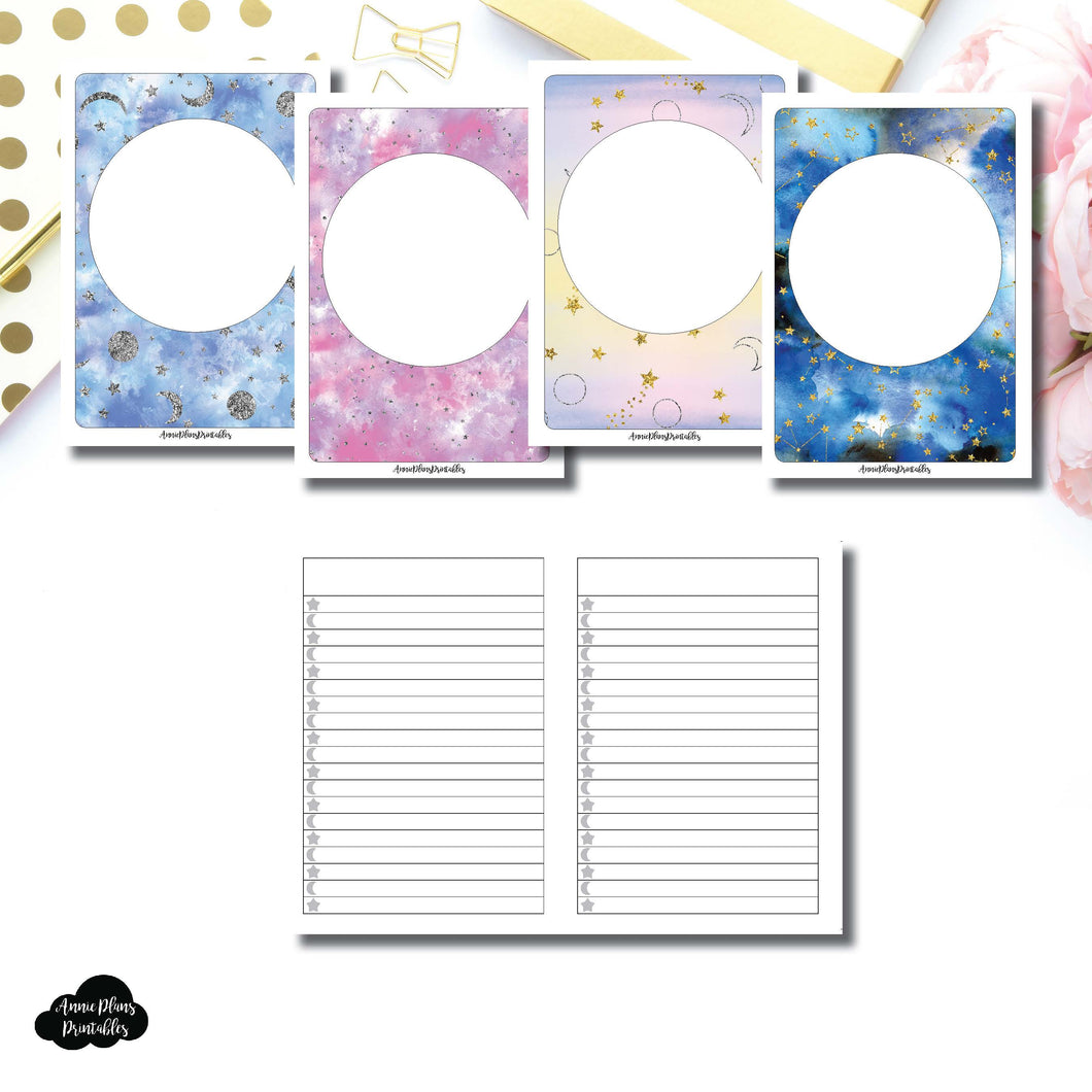 A6 TN SIZE | Blank Covers + Celestial Lists Printable Insert ©