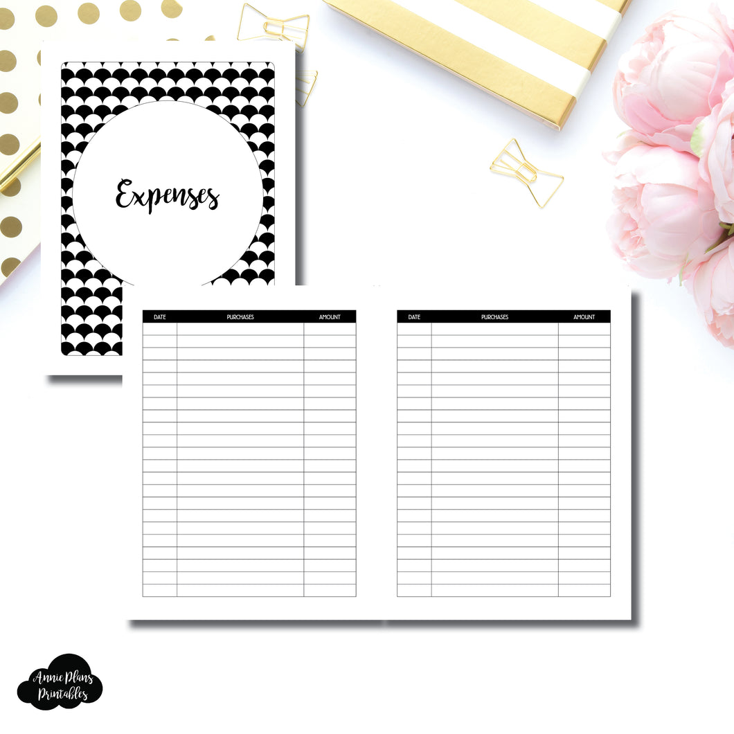 A5 Wide Rings Size | Basic Expense Tracker Printable Insert ©