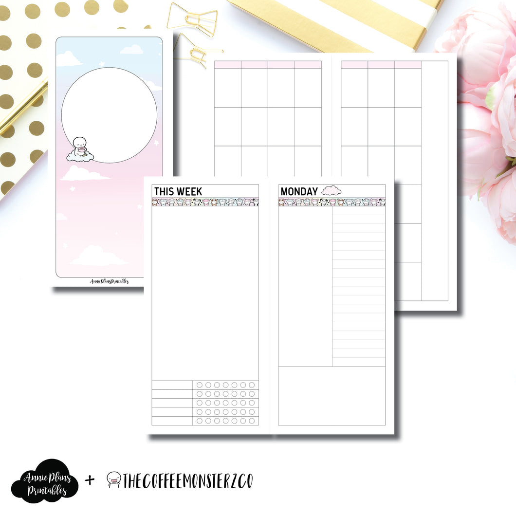 HWeeks Wide Size | TheCoffeeMonsterzCo Undated Daily Collaboration Printable Insert ©