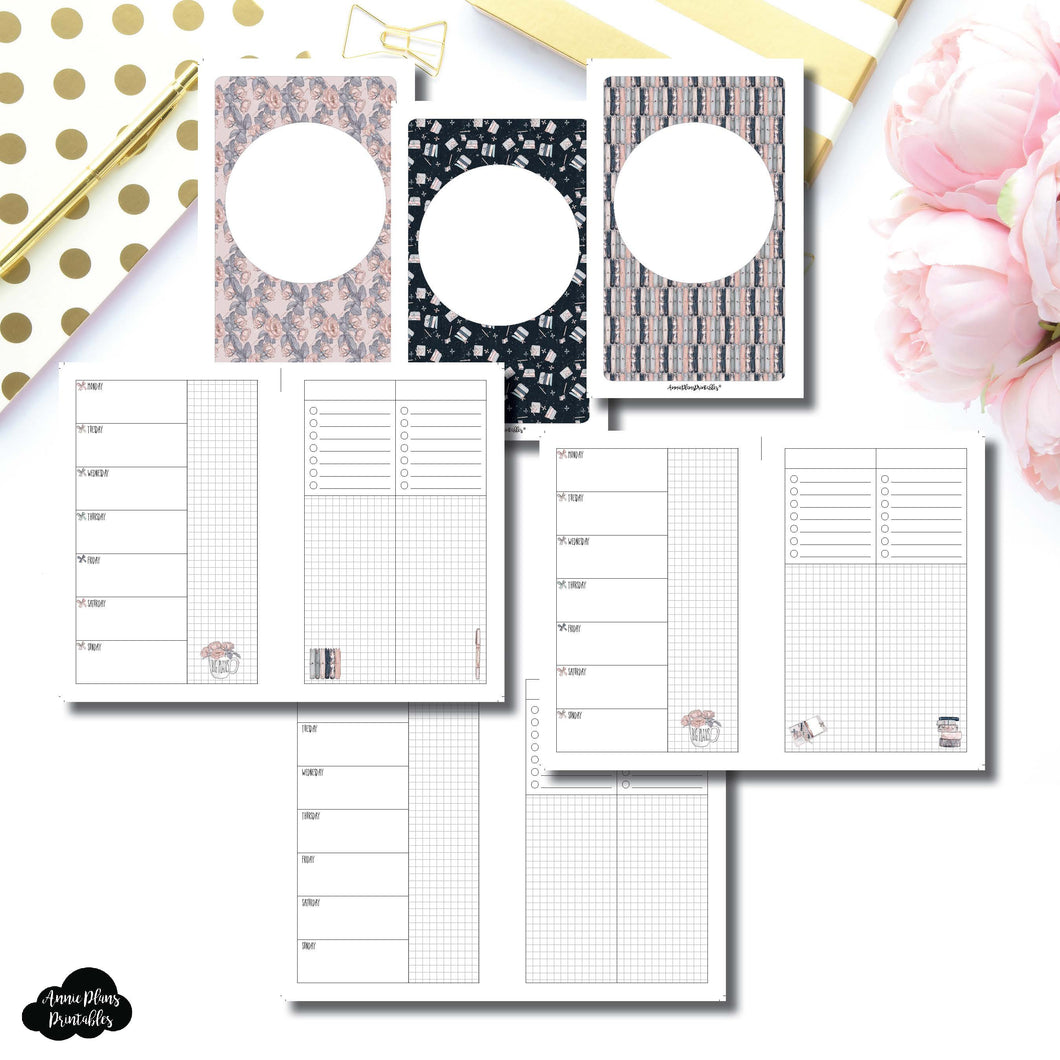 Mini HP Size | Undated Week on 2 Page Collaboration Printable Insert ©