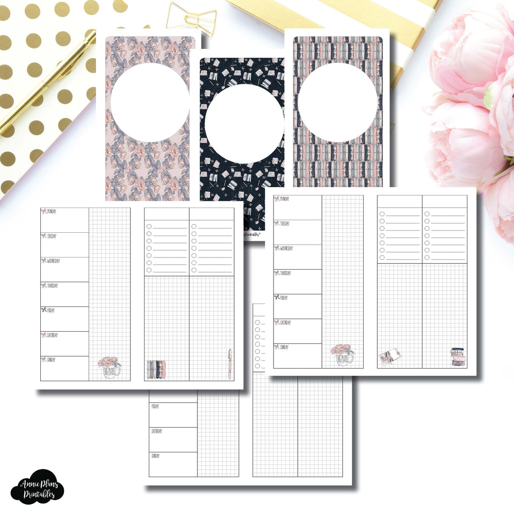 Personal TN Size | Undated Week on 2 Page Collaboration Printable Insert ©