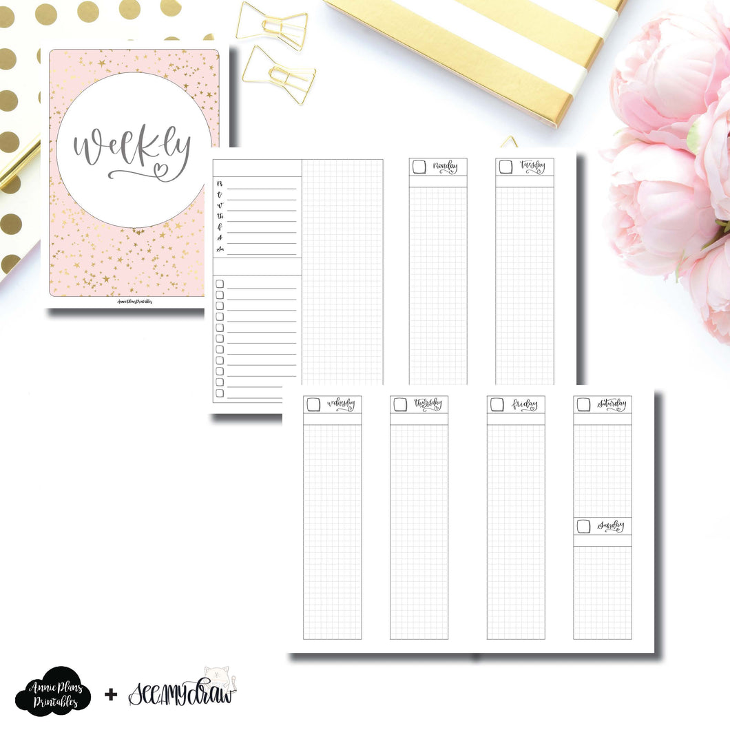 B6 TN Size | SeeAmyDraw Undated Weekly Collaboration Printable Insert ©