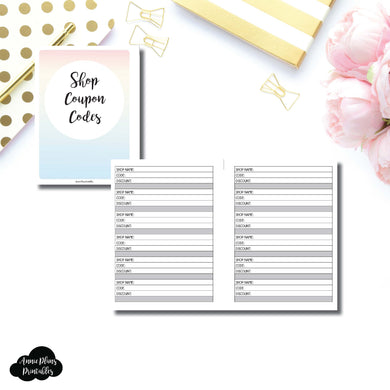 B6 Rings Size | Shop Coupon Code Tracker Printable Insert ©