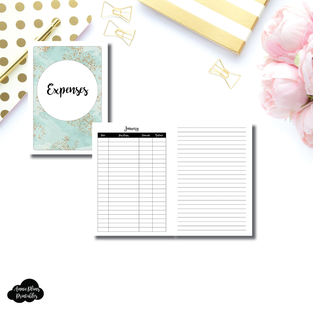 A5 Rings Size | Monthly Expense Tracker Printable Insert ©