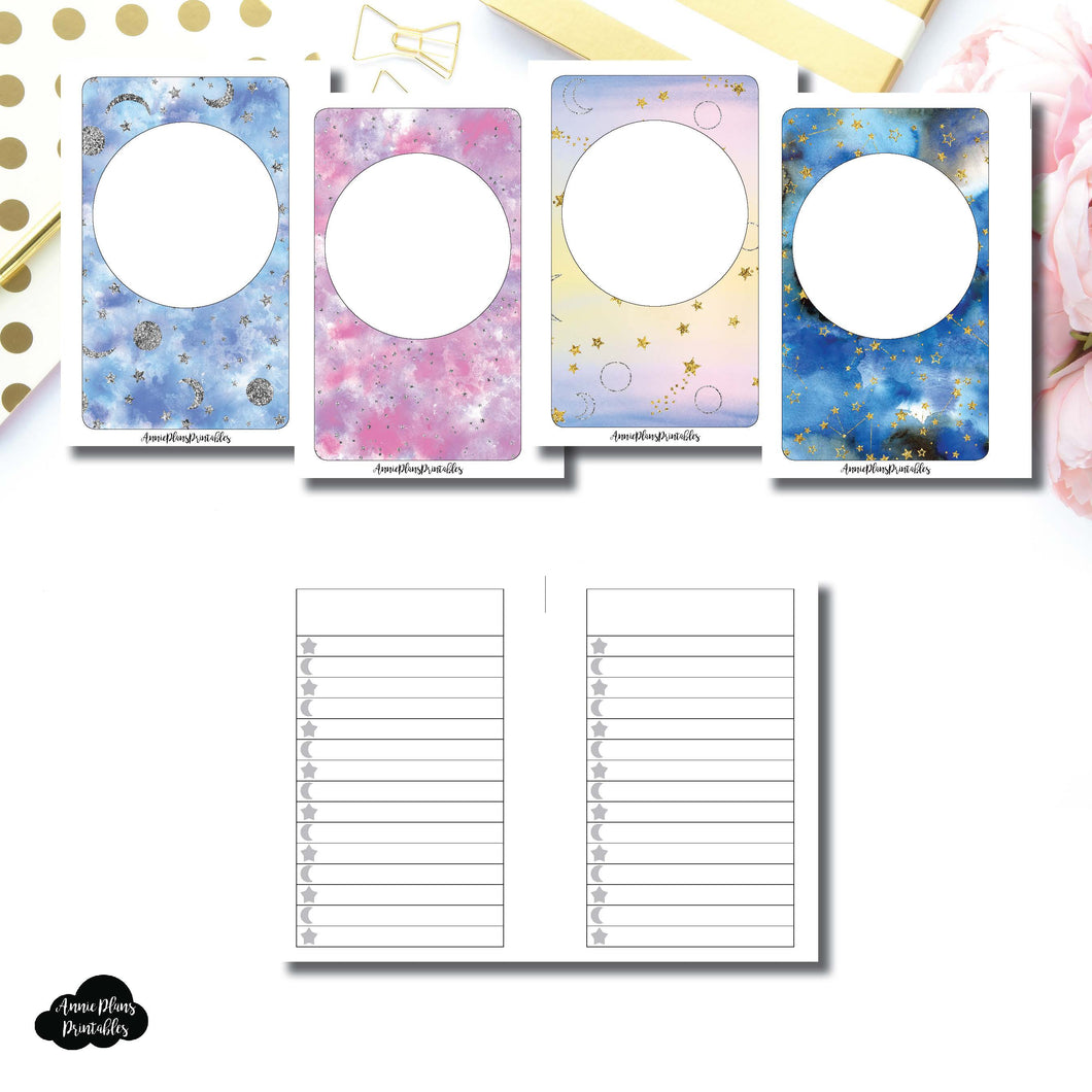 Pocket Rings SIZE | Blank Covers + Celestial Lists Printable Insert ©