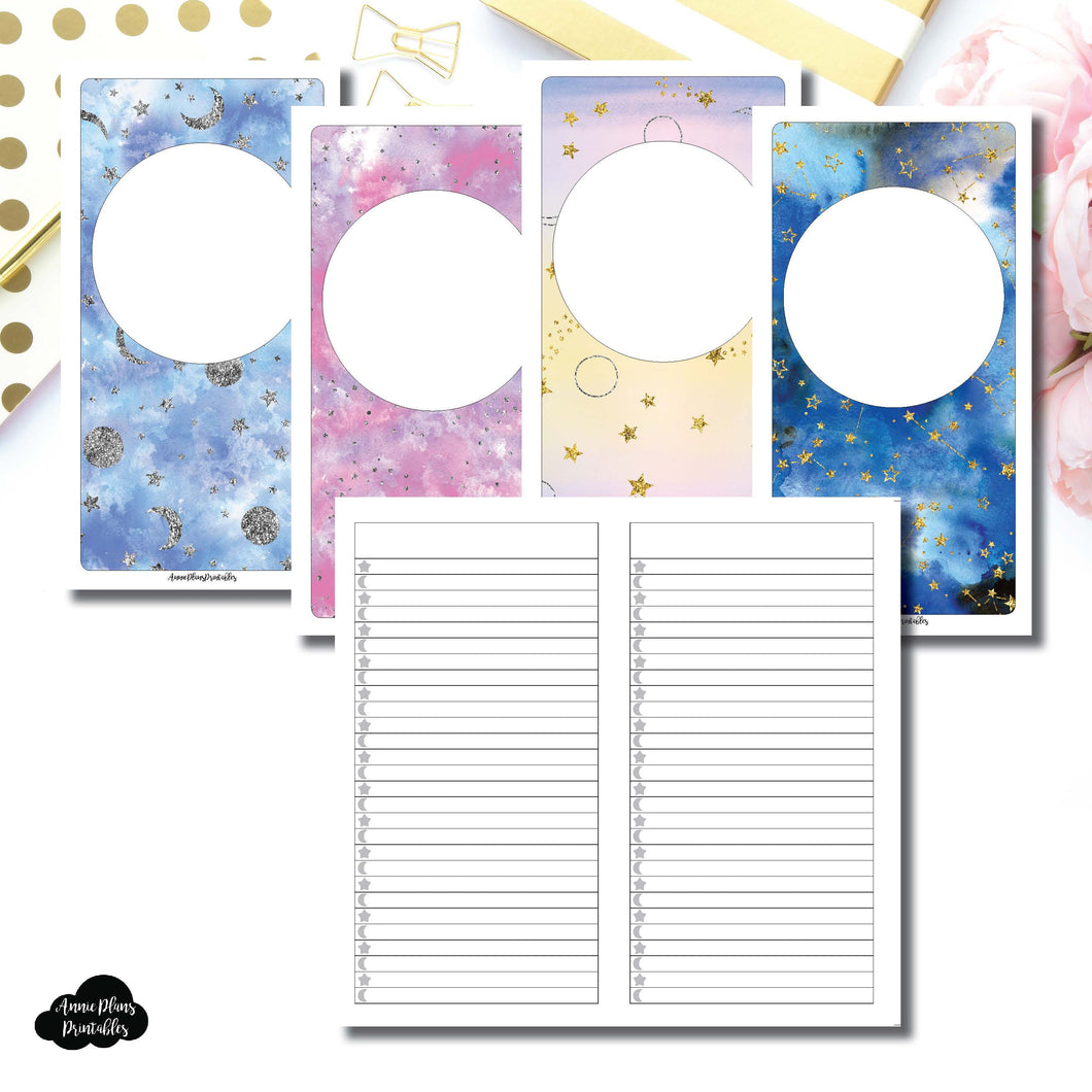 Standard TN SIZE | Blank Covers + Celestial Lists Printable Insert ©