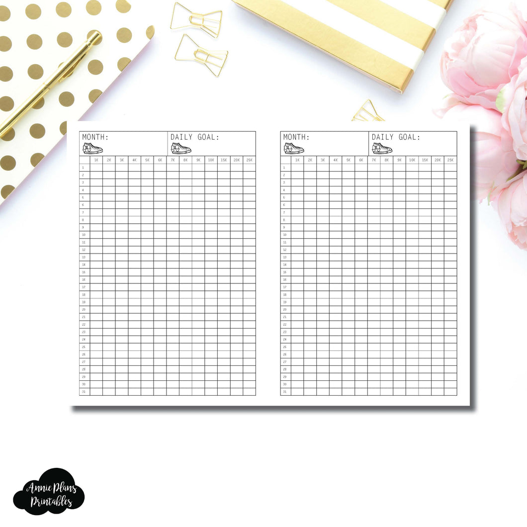 FREEBIE A6 TN Size | Monthly Step Tracker Printable