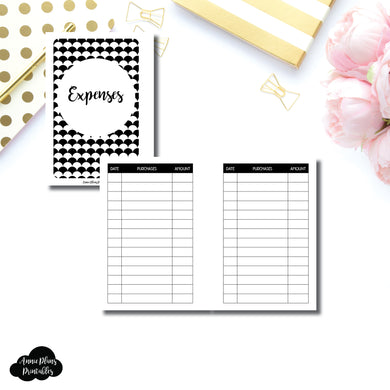Pocket Plus Rings Size | Basic Expense Tracker Printable Insert ©