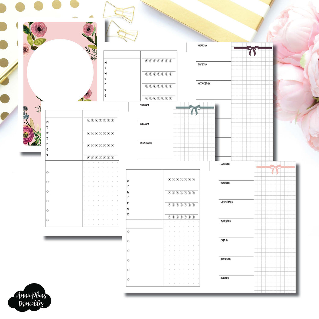 Mini HP Size | Undated Week on 2 Page Layout Printable Insert ©