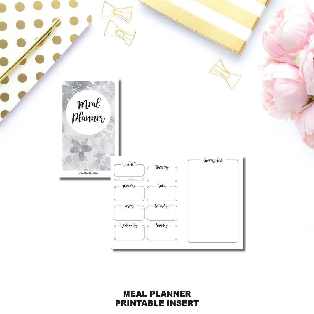Micro TN Size | Weekly MEAL PLANNER Printable Insert ©