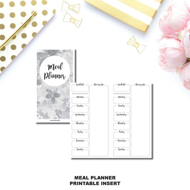 A6 Rings Size | Weekly MEAL PLANNER Printable Insert ©