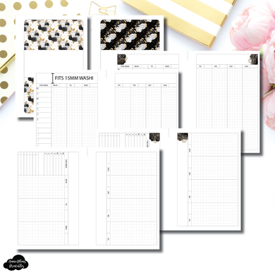 Personal Rings Size | Glam Vertical Weekly Grid Printable Insert