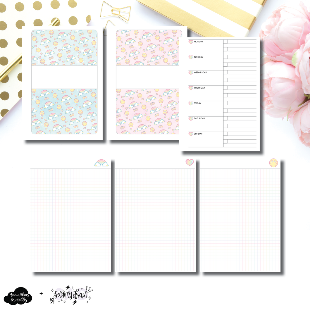Personal Rings Size | SeeAmyDraw Undated Weekly + Grid Pages Collaboration Printable Insert
