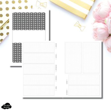 A5 Rings Size | Undated Horizontal layout with Vertical Columns Printable Insert
