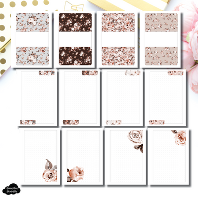 B6 Rings Size | Rustic Floral Washi Notes Printable Insert