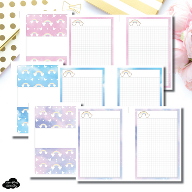 A6 Rings Size | Magical Skies Grid Notes Printable Insert