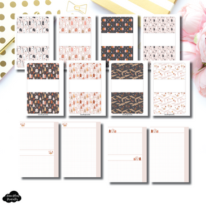 A6 Rings Size | Boho Winter Grid Printable Insert