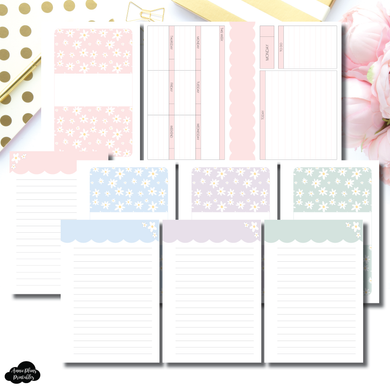 Pocket Plus Rings Size | Spring Daisies Daily + Lined Notes Printable Insert