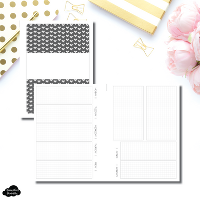 B6 Rings Size | Undated Horizontal layout with Vertical Columns Printable Insert