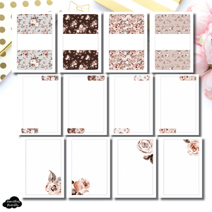Pocket Plus Rings Size | Rustic Floral Washi Notes Printable Insert