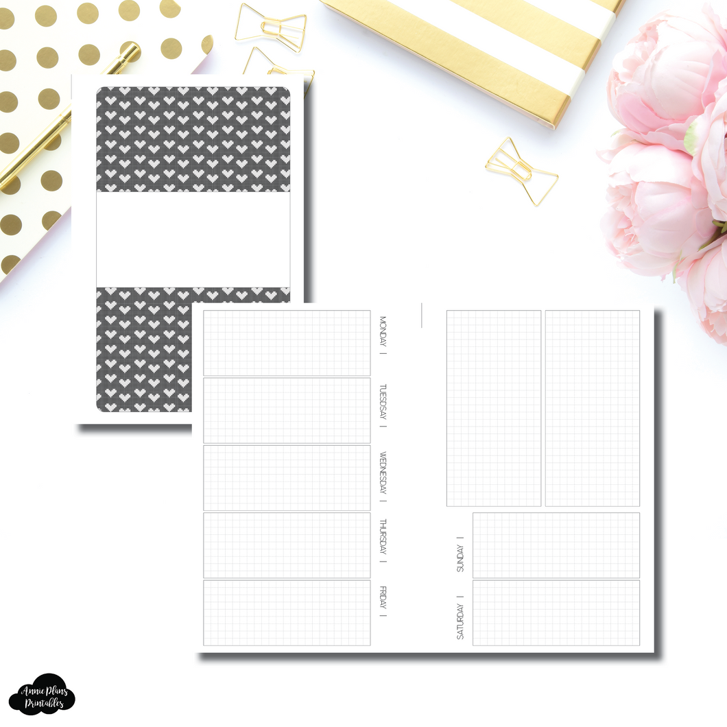 Mini HP Size | Undated Horizontal layout with Vertical Columns Printable Insert