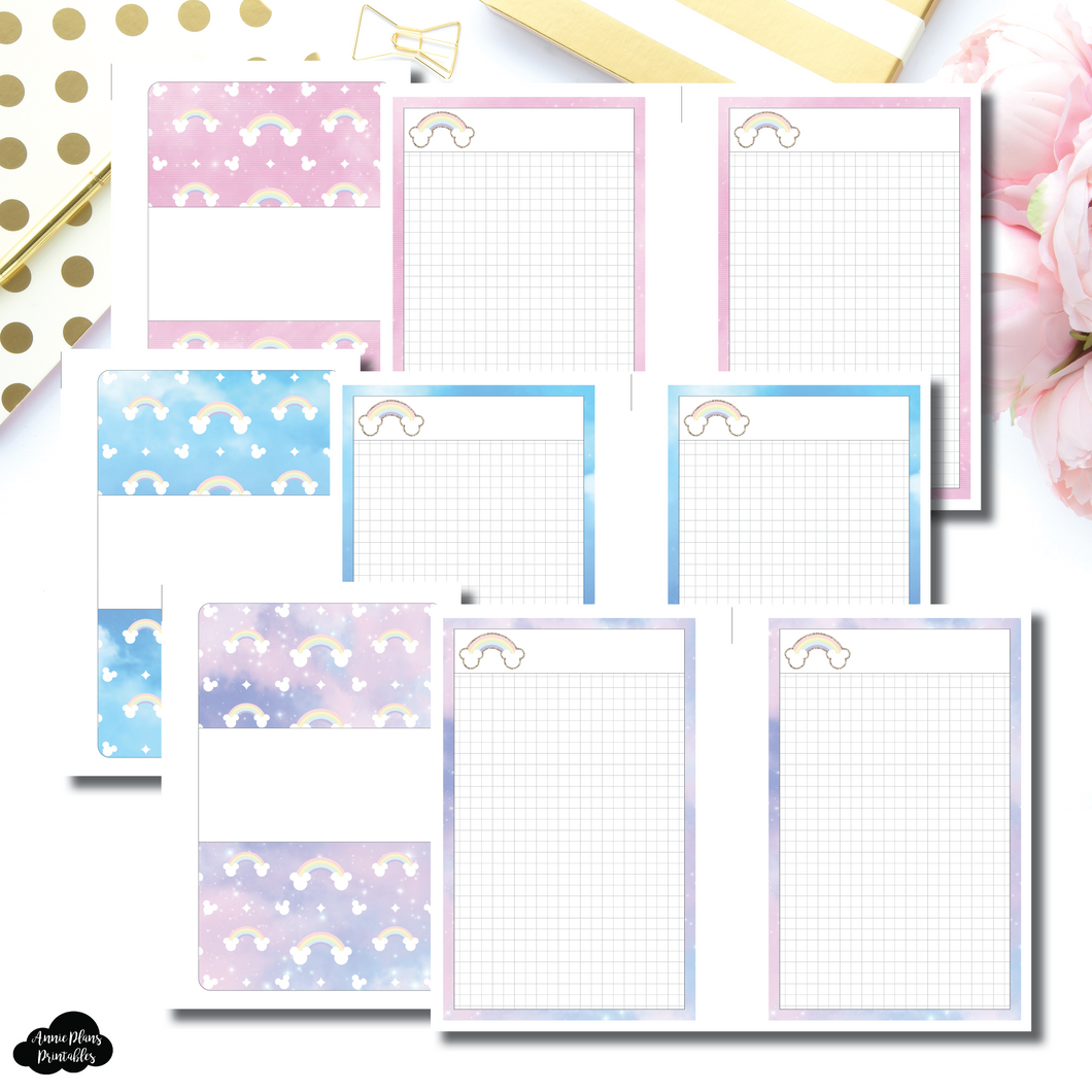 A5 Rings Size | Magical Skies Grid Notes Printable Insert
