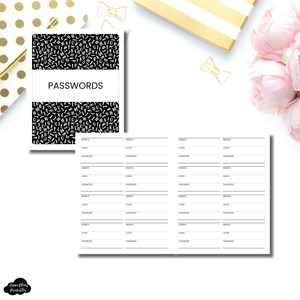 A5 Wide Rings SIZED | PASSWORD TRACKER Printable Insert
