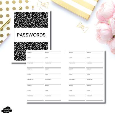 B6 Rings SIZED | PASSWORD TRACKER Printable Insert