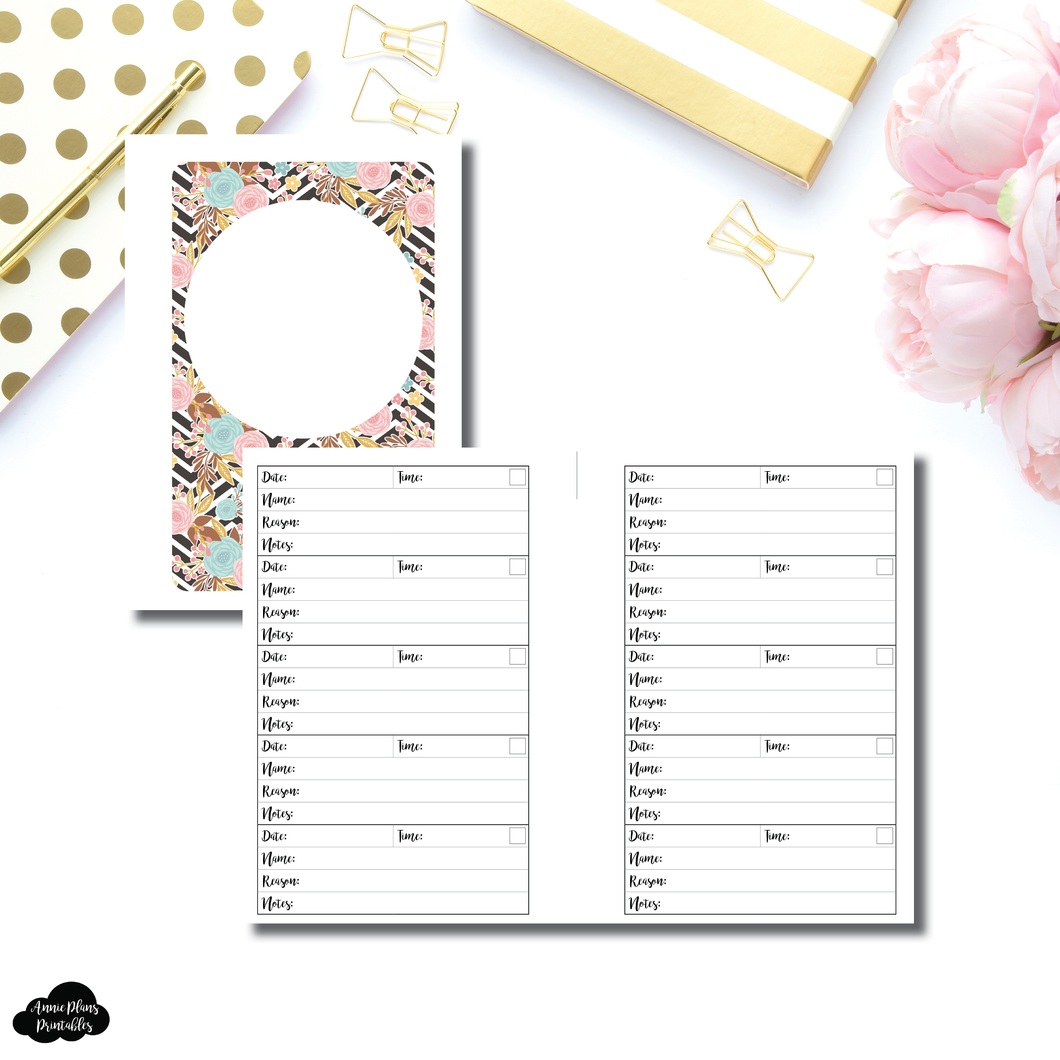 Pocket Plus Rings Size | Appointment Tracker Printable Insert