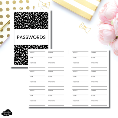 Personal Wide Rings SIZED | PASSWORD TRACKER Printable Insert