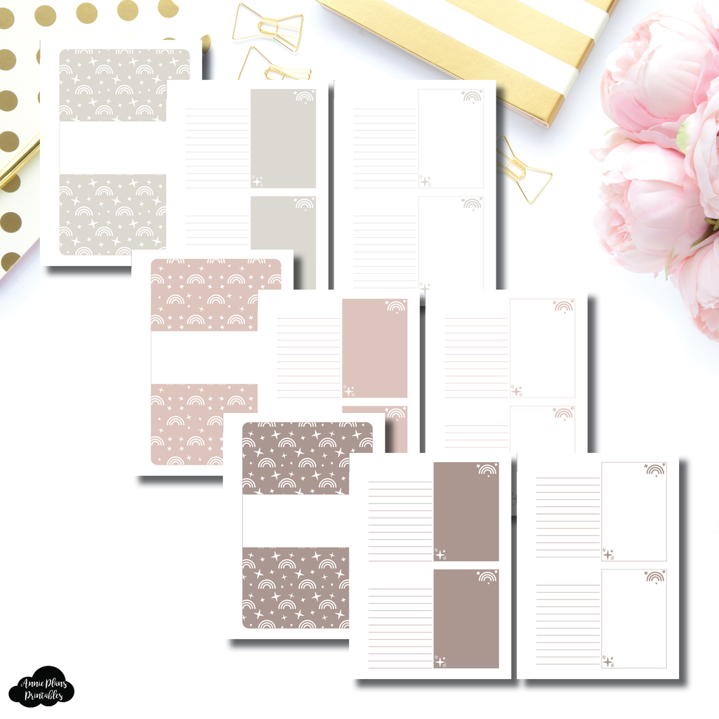 Pocket Plus Rings Size Neutral Simple Notes Printable Insert