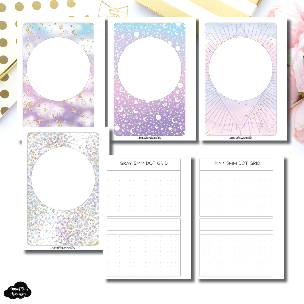 A5 Wide Rings Size | Double Box Dot Grid Printable Insert