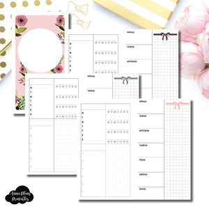 Personal TN Size | Undated Week on 2 Page Layout Printable Insert ©