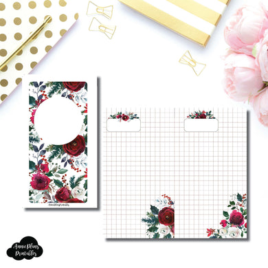 Personal Rings Size | Holiday Floral Grid Printable Insert ©