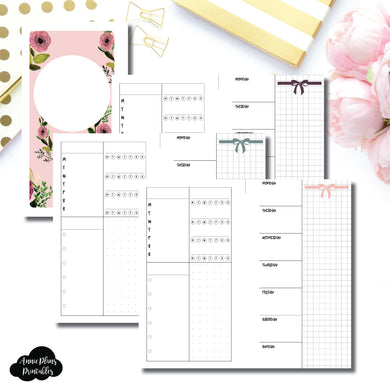 Personal Rings Size | Undated Week on 2 Page Layout Printable Insert ©