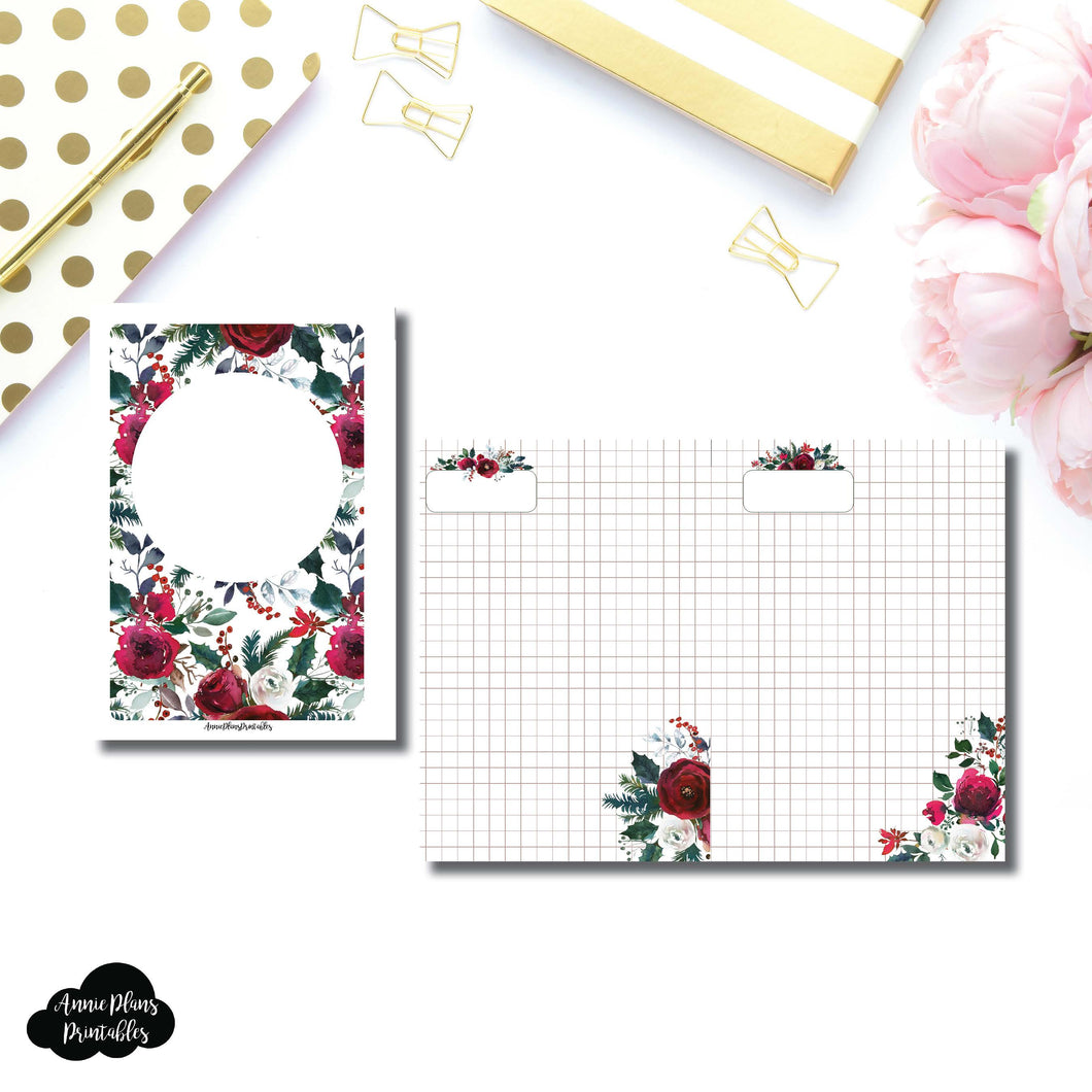 Personal Wide Rings Size | Holiday Floral Grid Printable Insert ©