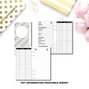 Personal Rings Size: Pet Information Printable Insert ©