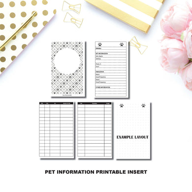 A6 TN Size | Pet Information | Printable TN Insert ©