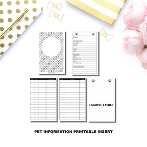 A6 Rings Size | Pet Information | Printable TN Insert ©